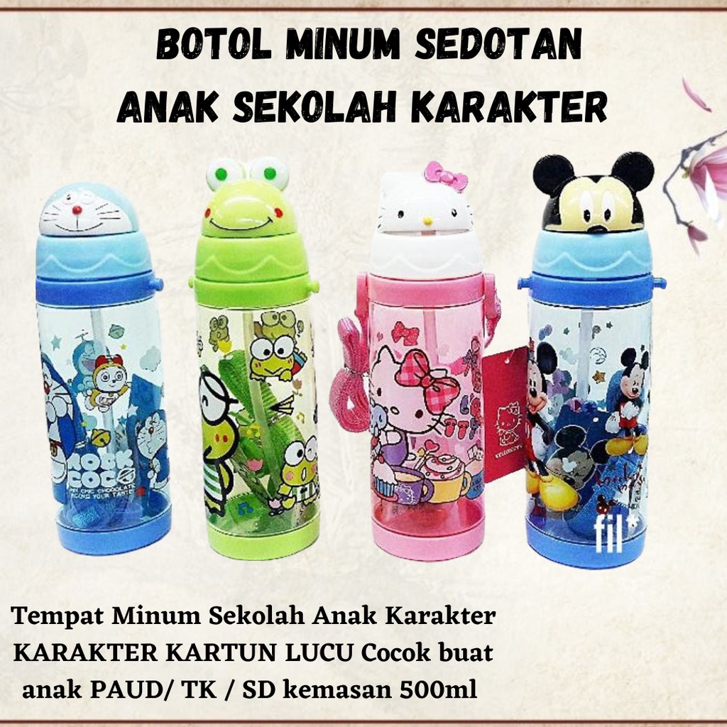 [BISA COD]  Botol Minum Anak Botol Minum Kepala Karakter BPA FREE