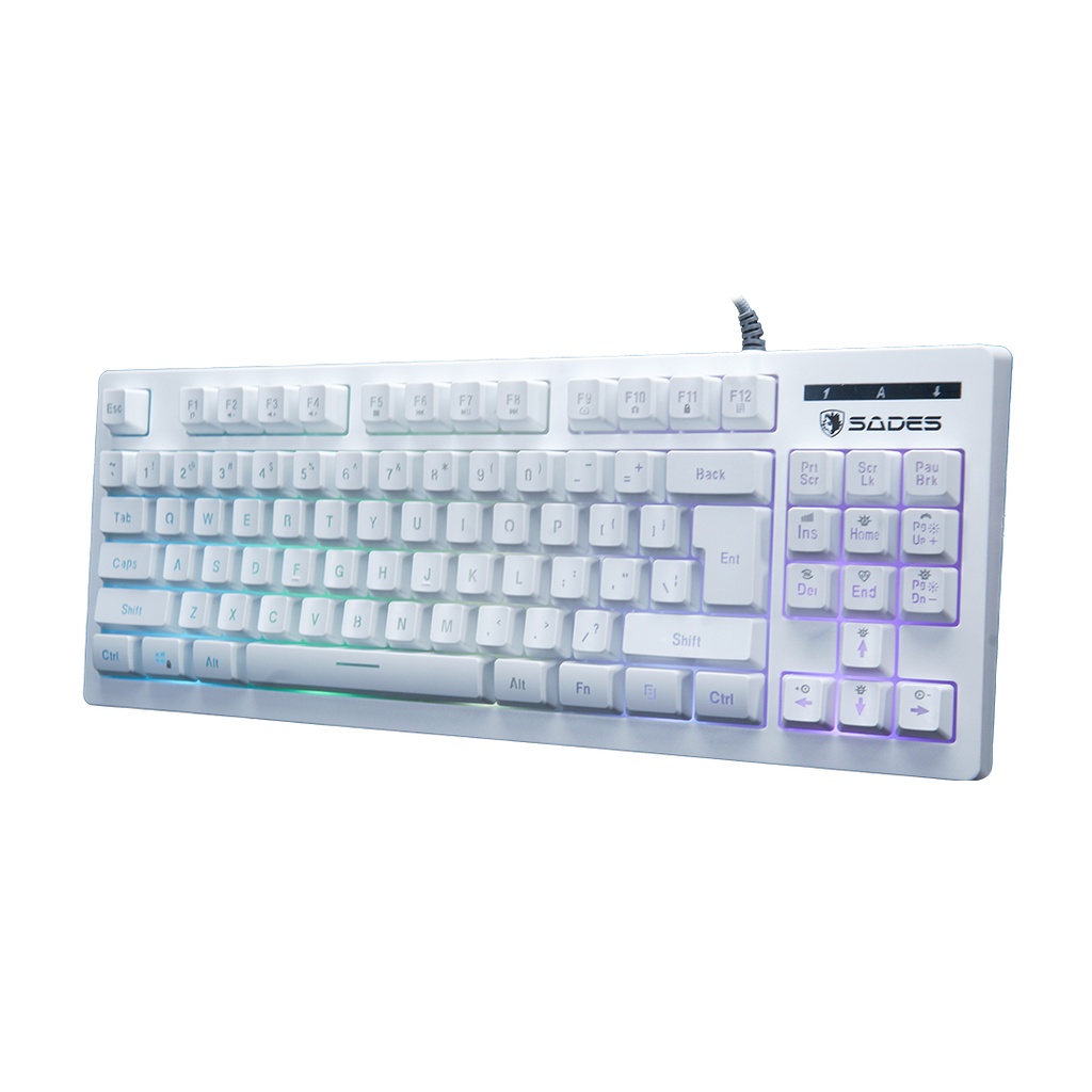 Keyboard Gaming Sades Sabre White/Black Version RGB TKL