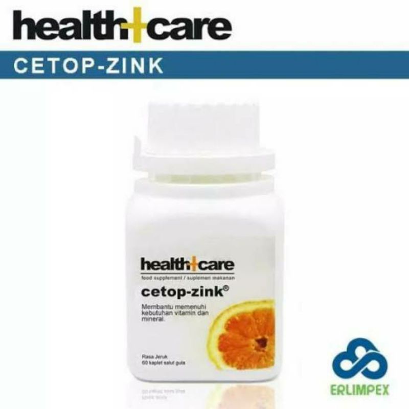 Health+Care Cetop Zink Suplemen Vitamin C + Zink Multivitamin & Mineral - Botol 60 Kaplet