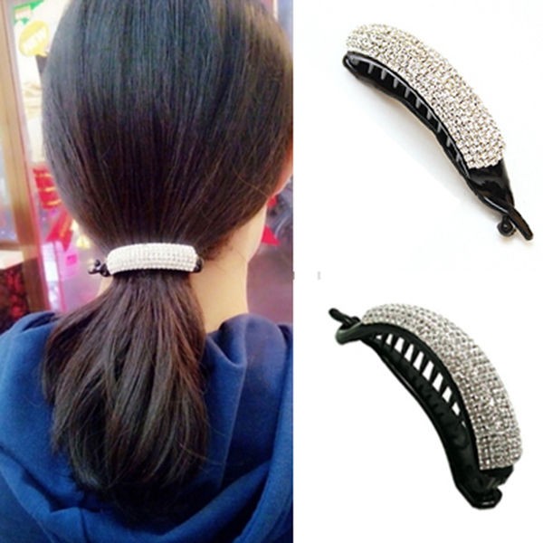 Jepit rambut korea full permata zirkon import 10cm mode baru