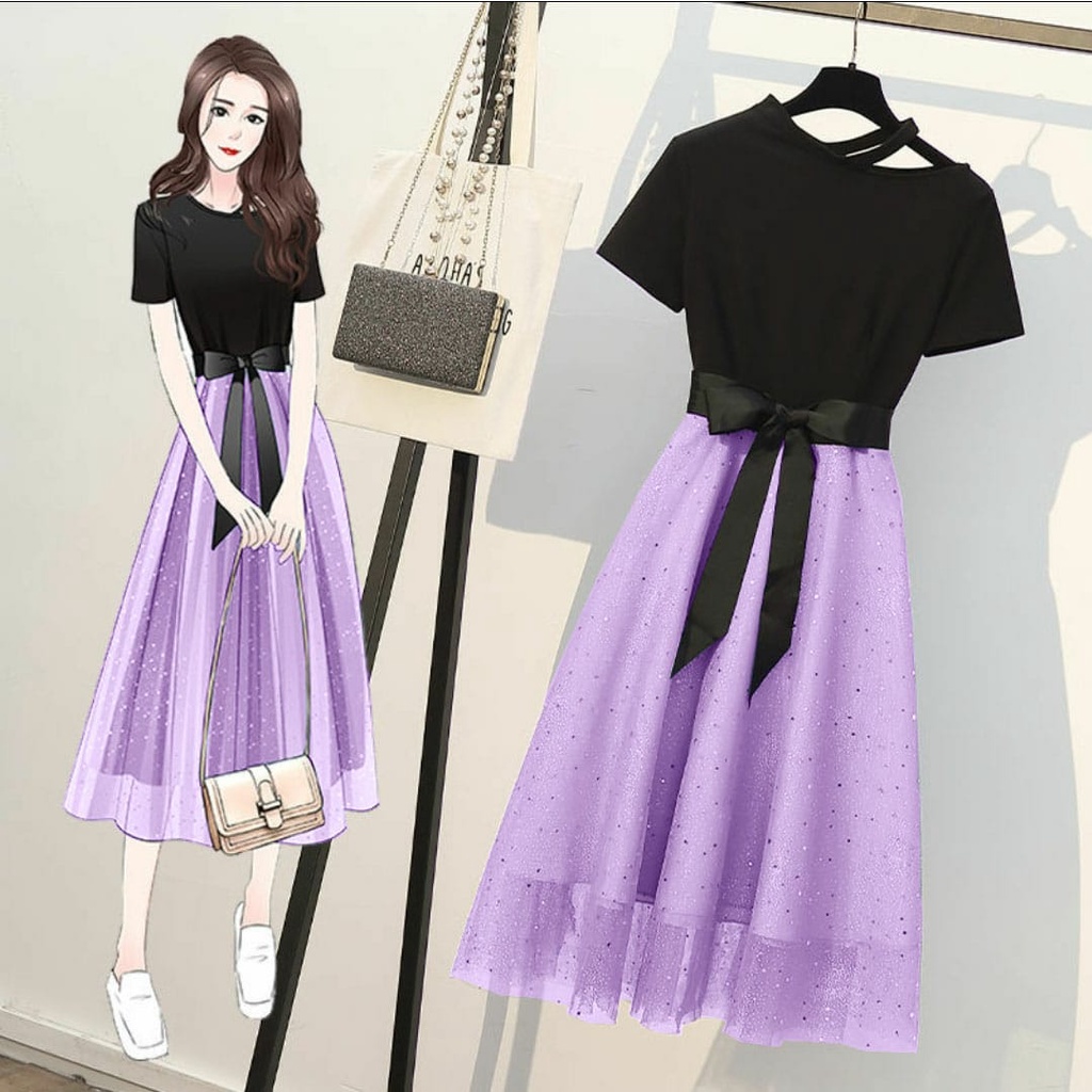 [VLFK] Dress / Dress korea Terbaru / Dress wanita Tile / Dres Wanita Terbaru / Dress casual Korea