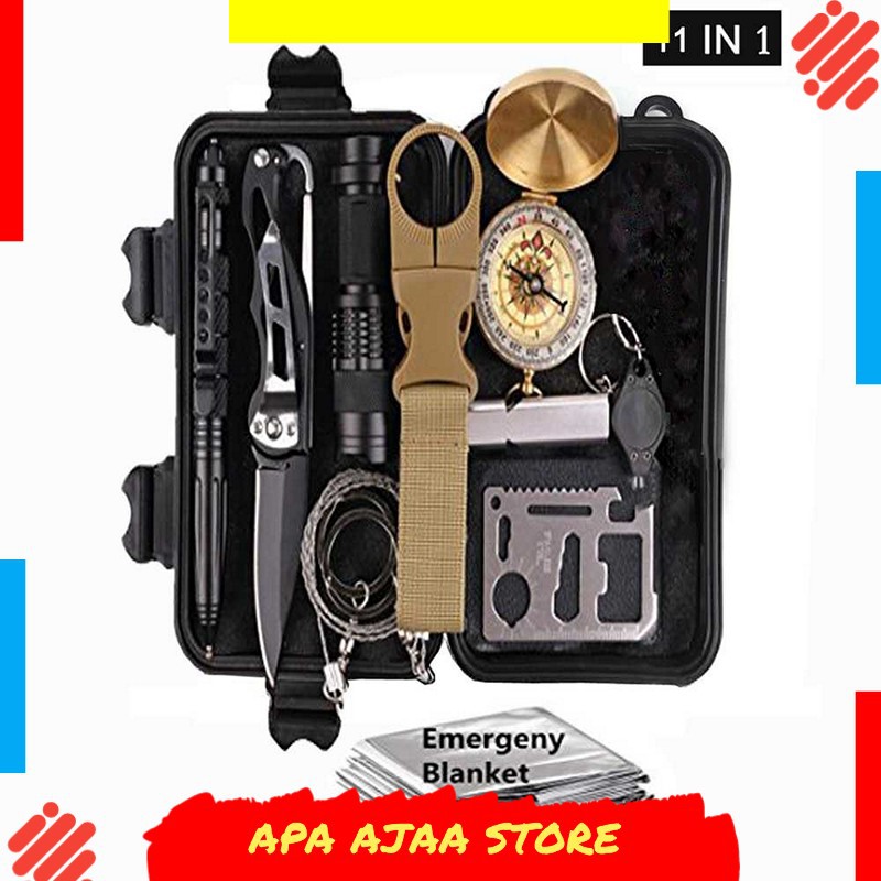 Best Seller ! Survival Kit 11 in 1 Multifunctional First Aid SOS Tools. - 039