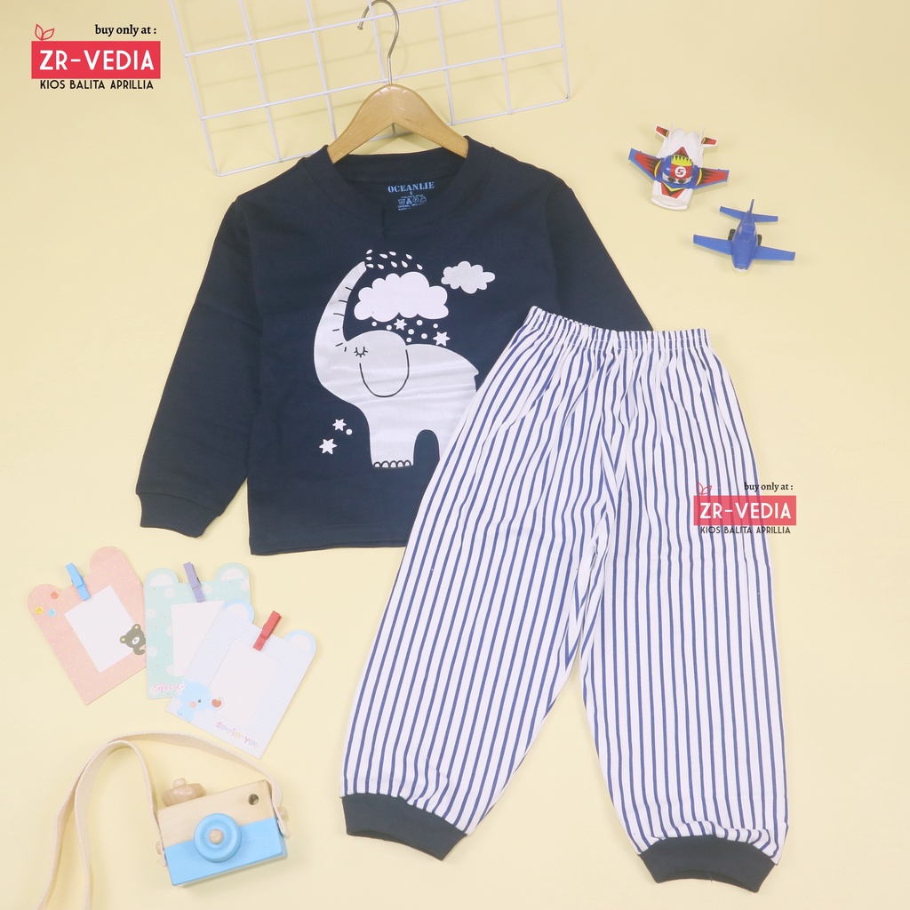 Piyama Miku uk 3-4 Tahun / Baju Tidur Cowok Setelan Kaos Anak Laki-Laki Lengan Celana Panjang IMPORT