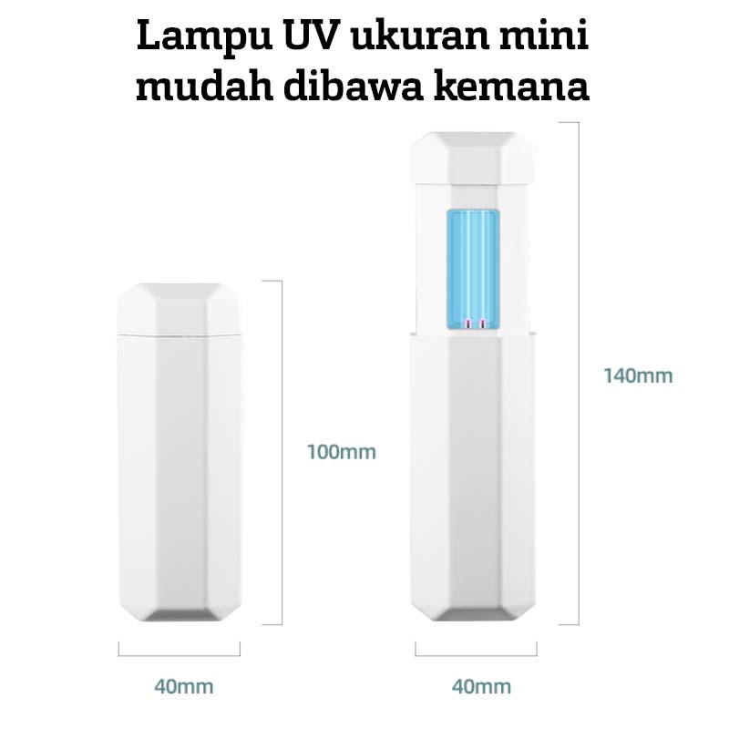 Lampu UV Anti Virus Bakteri - Lampu Portable Desinfeksi Sterilisasi Sanitizer - Lampu USB Mini UVC