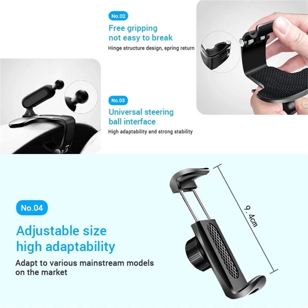 Lanfy Phone Holder Adjustable Multifungsi Auto Mobil Smartphone Stand View Mirror Mount Braket Telepon