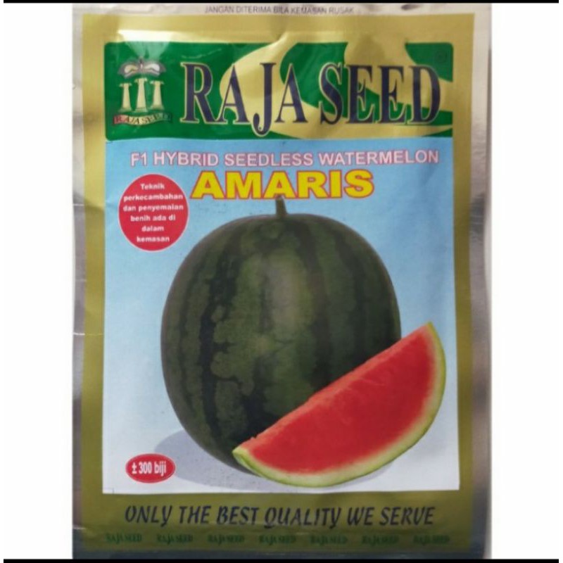 Isi 300butir Benih Semangka Non Biji Amaris Bibit Semangka F1