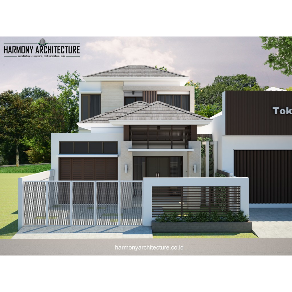 Desain Rumah Minimalis Modern 2 Lantai (Lahan 8 x 13)