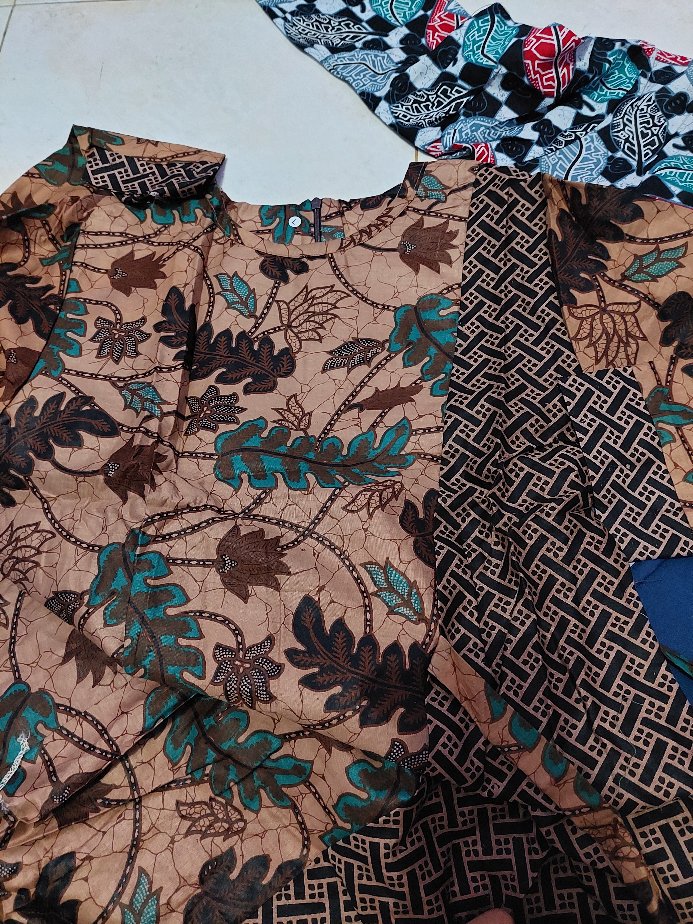 M-l-xl-xxl Batik Tunik Wanita Asj Sa Hrb026 Kenongo Pekalongan Sogan Tulis