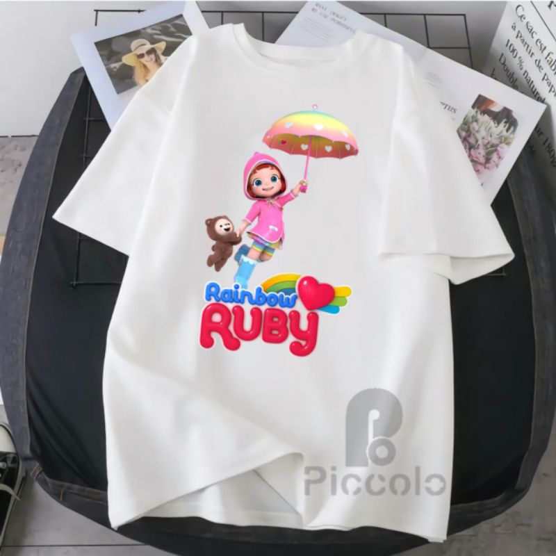 kaos baju anak anak  Ruby rainbow bahan premium