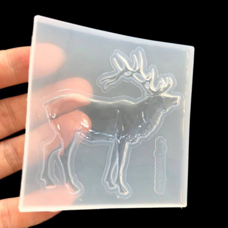 Glitter Christmas Deer Antler Elephant Elk DIY Silicone Mold Animal Resin Jewelry Making