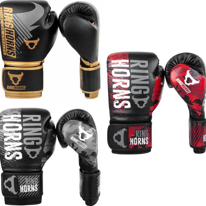 Sarung Tinju Ringhorns Charger By Venum (Link Khusus Jne) - Black Red, 12Oz