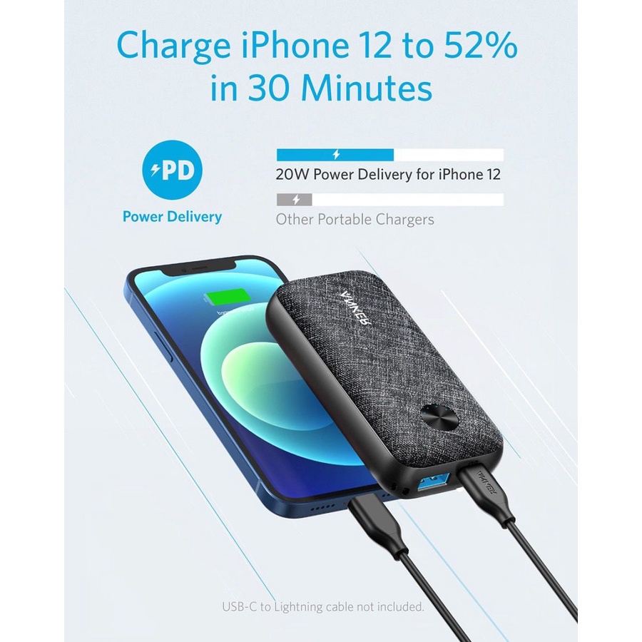 Anker Powerbank Powercore Metro 10.000 mAh 25W PPS PD OC - SKU : A1246 - Garansi Resmi 18 Bulan