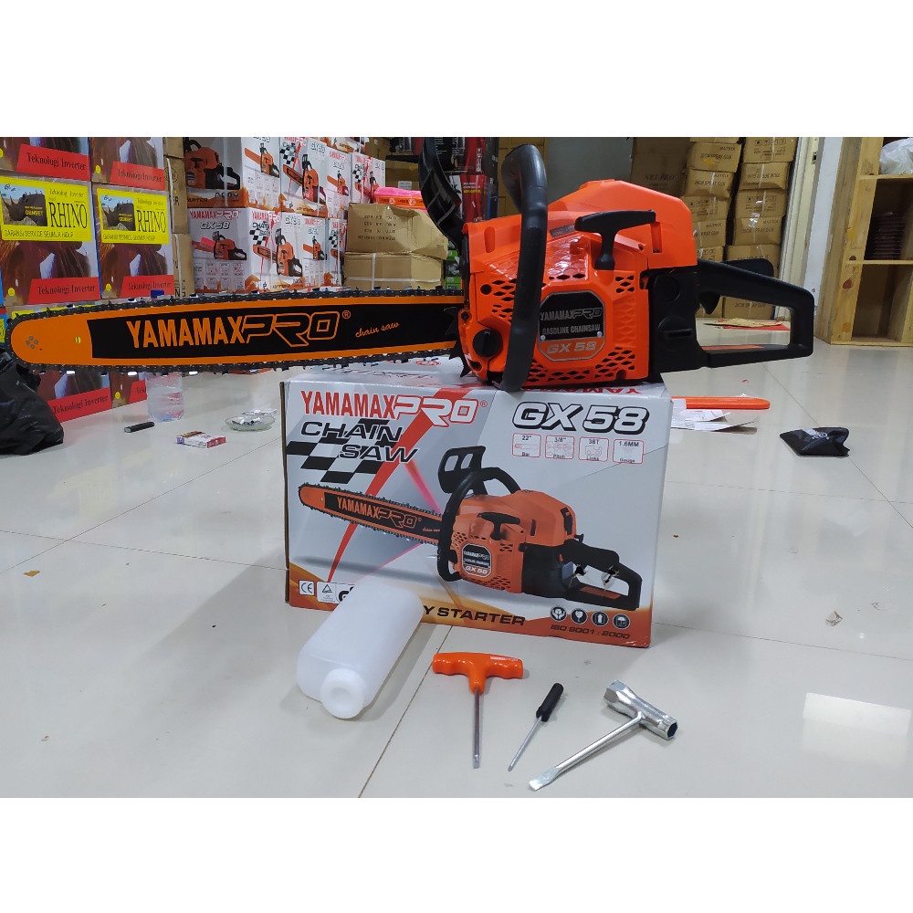 YAMAMAX PRO GX-58 Mesin Chainsaw 22 inch - Gergaji Kayu Engine 2 tak Bar istimewa