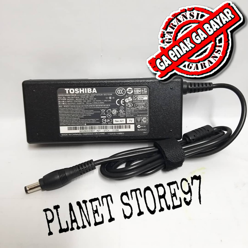 ORIGINAL adaptor charger Toshiba 19v 3.95A satellite A100 A105 A300 L300 L350 M60 M65 U300 U305