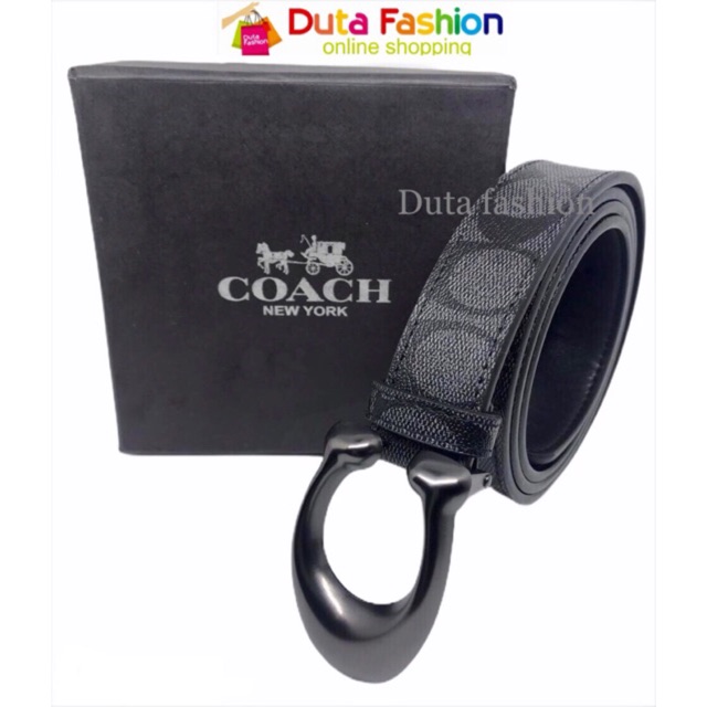 Gesper pria kulit coach import / ikat pinggang tusuk kulit coach berkwalitas