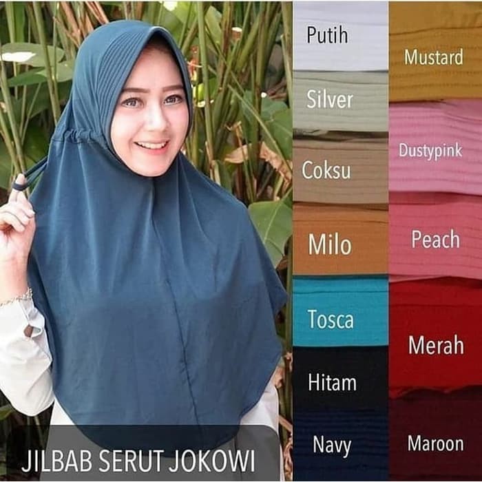 Bergo Serut Jokowi / Jilbab Serut Jokowi / Kerudung Serut Jokowi Murah
