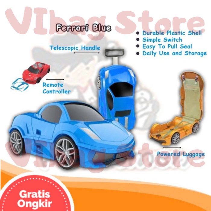 Tas Koper Anak / Mainan Anak Mobil Ferrari Remote Control HM1005 - Biru