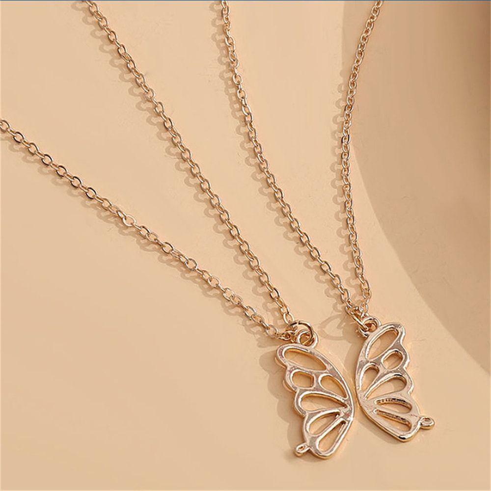 R-flower 2pcs Kalung Persahabatan Hadiah Teman Baru Untuk Gadis Wanita Jarak Jauh Best Friend Necklace