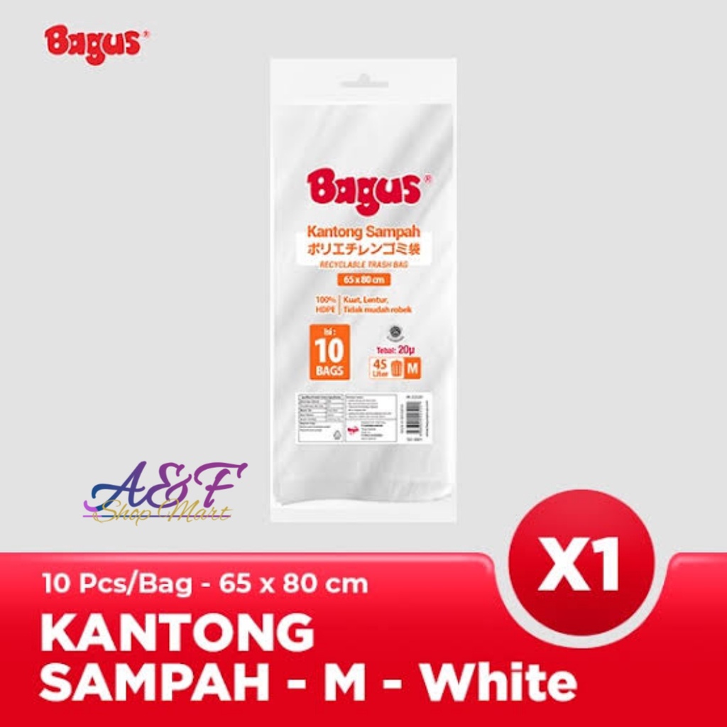 Bagus Kantong Sampah White 65 x 80cm Isi 10s