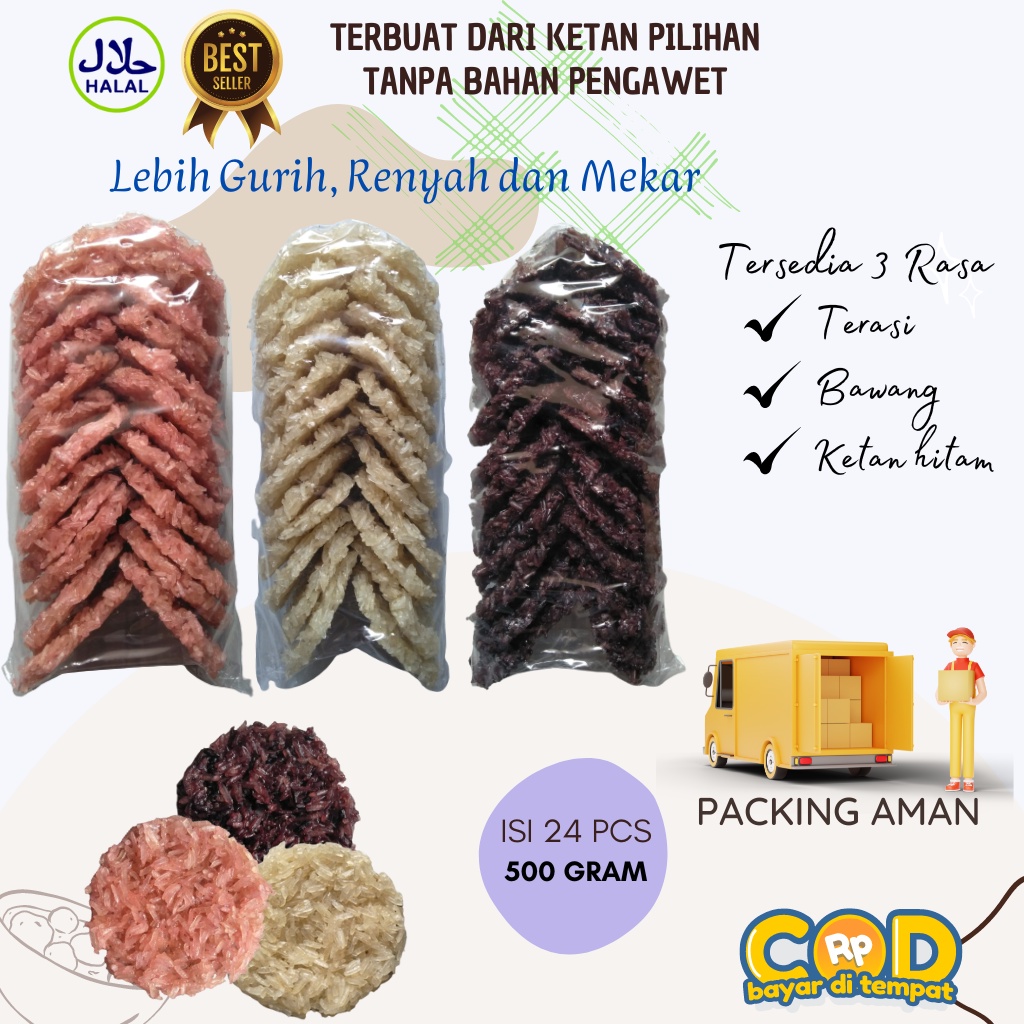 

Rengginang Mentah Ranginang Ketan Rasa Terasi Ketan Hitam Cemilan Rangginang Mekar Makanan RIngan Rasa Bawang