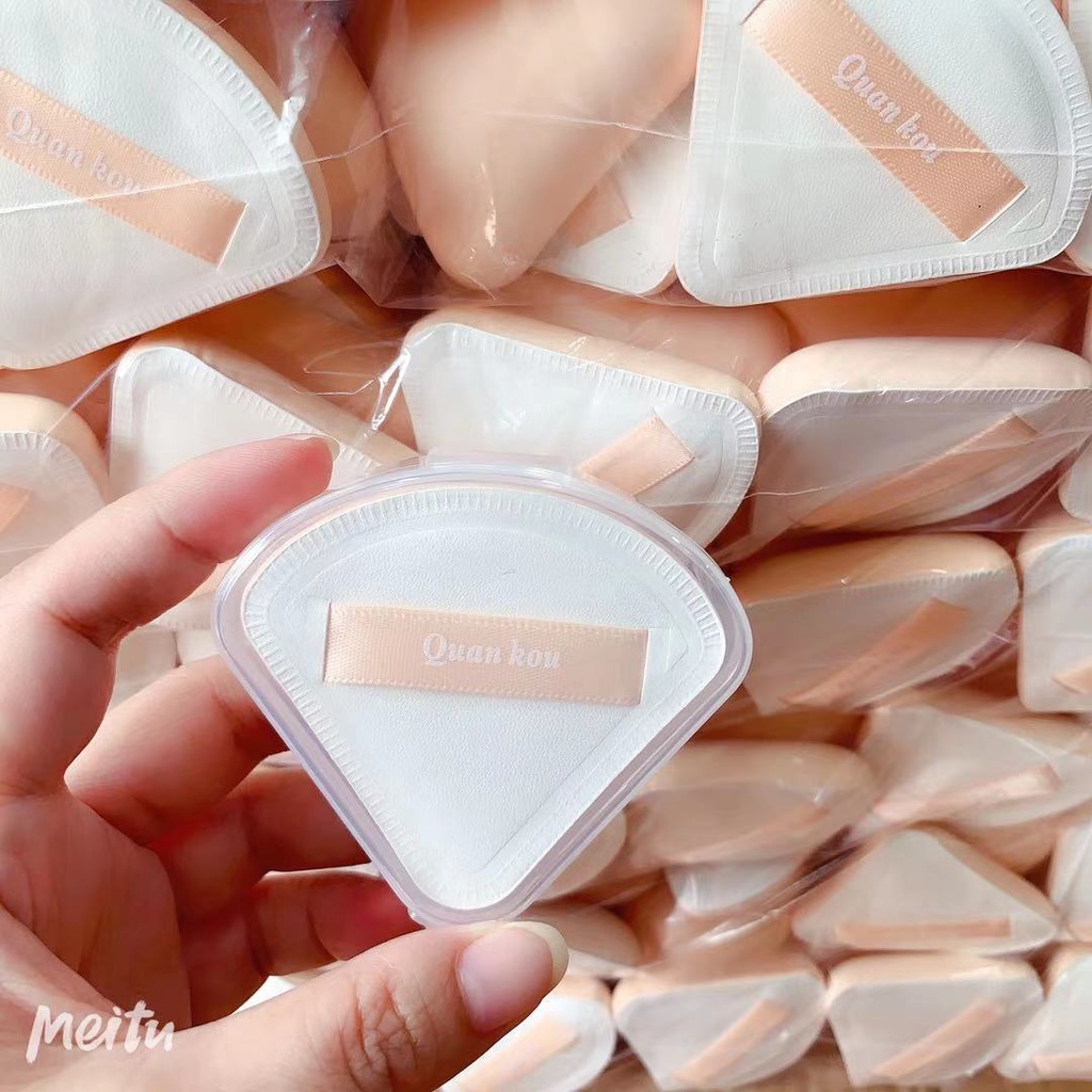 1pc Spons Puff Air Cushion BB Foundation Bentuk Persegi Segitiga Bulat Untuk Alat Makeup