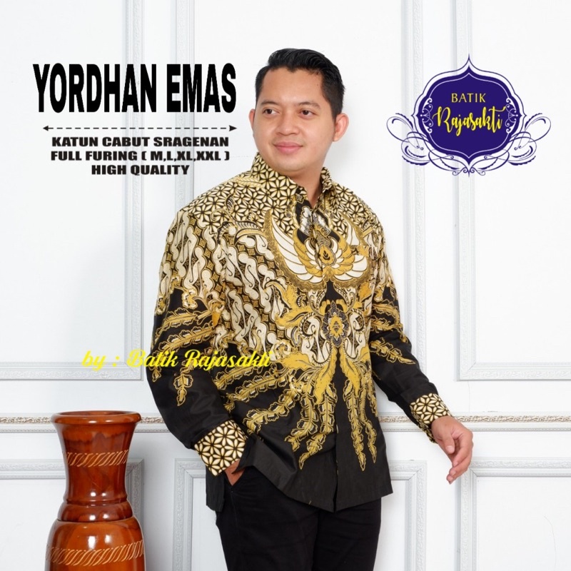 Batik Pria YORDAN EMAS Full Furing Katun Halus Primisima High Quality