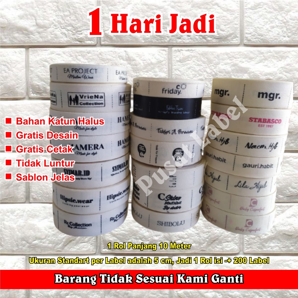 

Label Katun / Label Hijab / Label Konveksi Sablon Custom Harga Murah