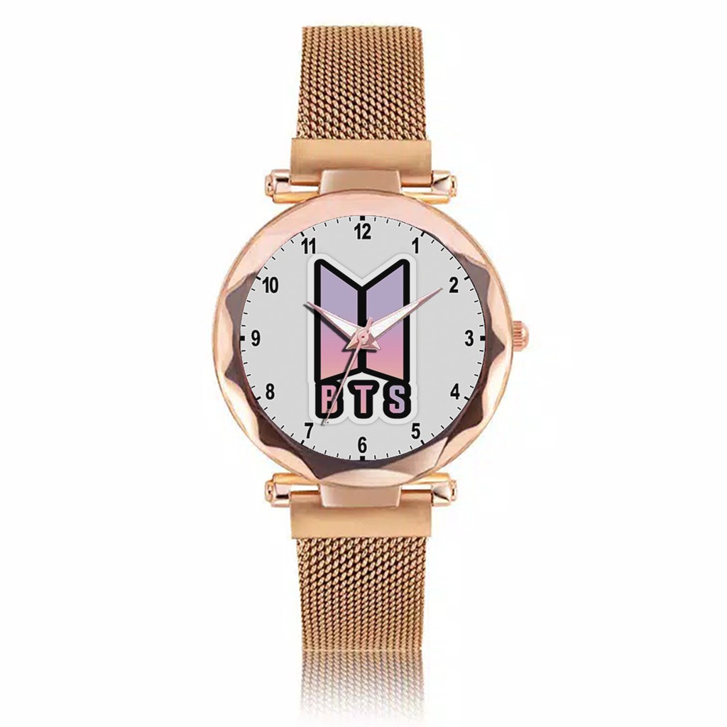 Jam Tangan Wanita Custom - KPOP BTS Free Box &amp; Batre Cadangan 2