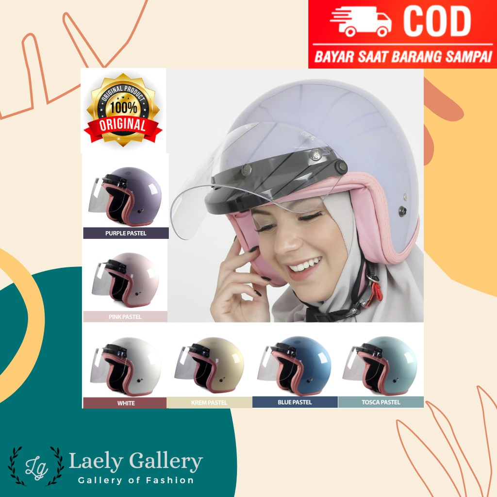 Sada Rosa Helmet Helm Muslimah Helm Retro Wanita Nyaman Berkualitas