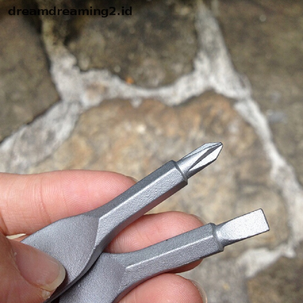 (LIKE) Set 2pcs Gantungan Kunci Obeng Saku Bahan Stainless Steel Untuk Outdoor