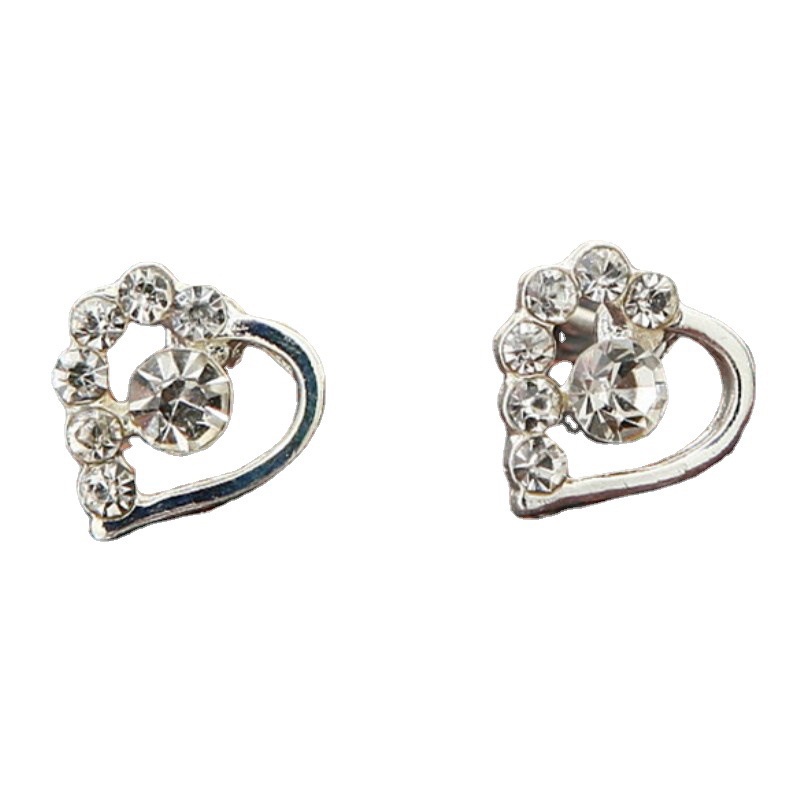 Korea Fashion Heart Star Pearl Berlian Imitasi Stud Earrings untuk Wanita Pesona Perhiasan