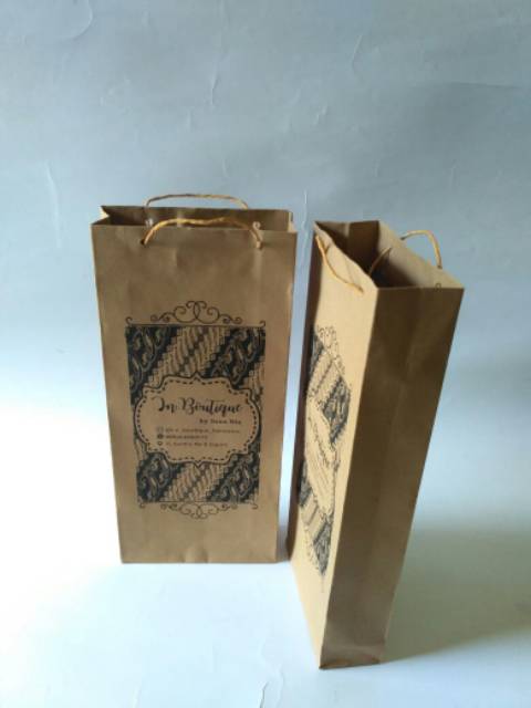 

Paperbag kraft 150gsm wadah size P10xL10xT40 bertali free desain