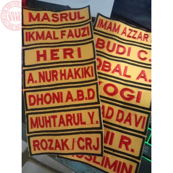 Bed bordir bet nama Banser Terbaru Nama dada Sekolah