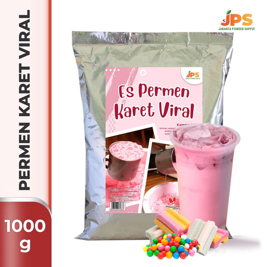 

JPS Es Permen Karet Viral Plain Serbuk Powder Bubuk Minuman 1Kg