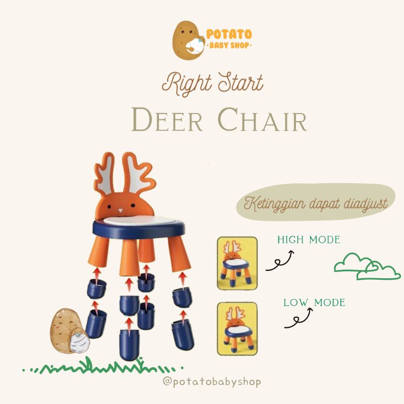 Right Start 3in1 Deer Chair With Toys - Kursi Anak