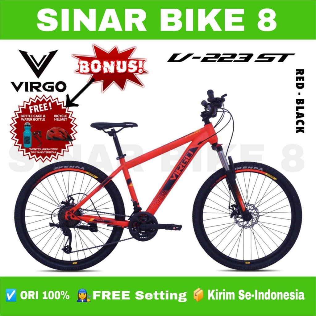 Sepeda Gunung MTB Ukuran 26 Inch VIRGO V 223 ST 24 Speed Rem Cakram Lock Out