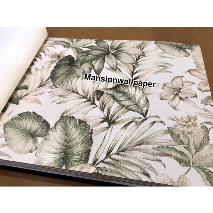 Wallpaper Wallpaper Dinding Murah Daun Hijau Tropical Cerah