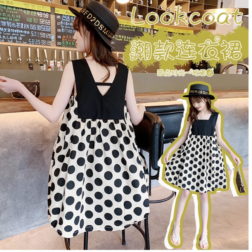 babyfit dress BIGGY POLKA [6-12thn] gaun tank top tali lebar gaun A line mekar sr-812