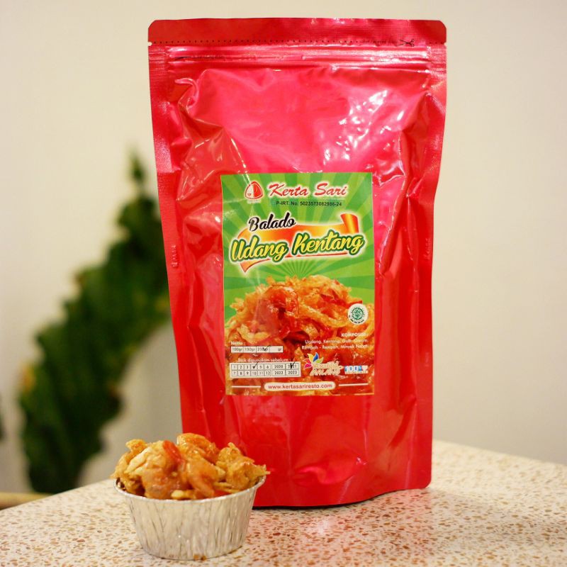 

Balado udang kentang foil merah