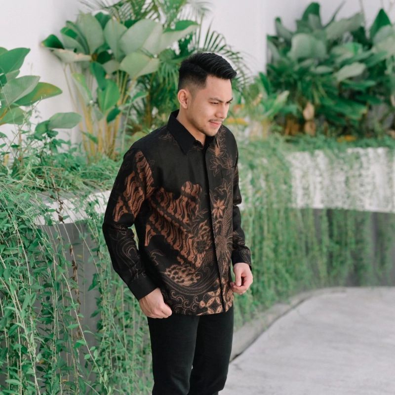 PEKSI SELING Kemeja Batik Pria Slimfit Lengan Panjang Lapis Furing Katun Halus Premium Modern