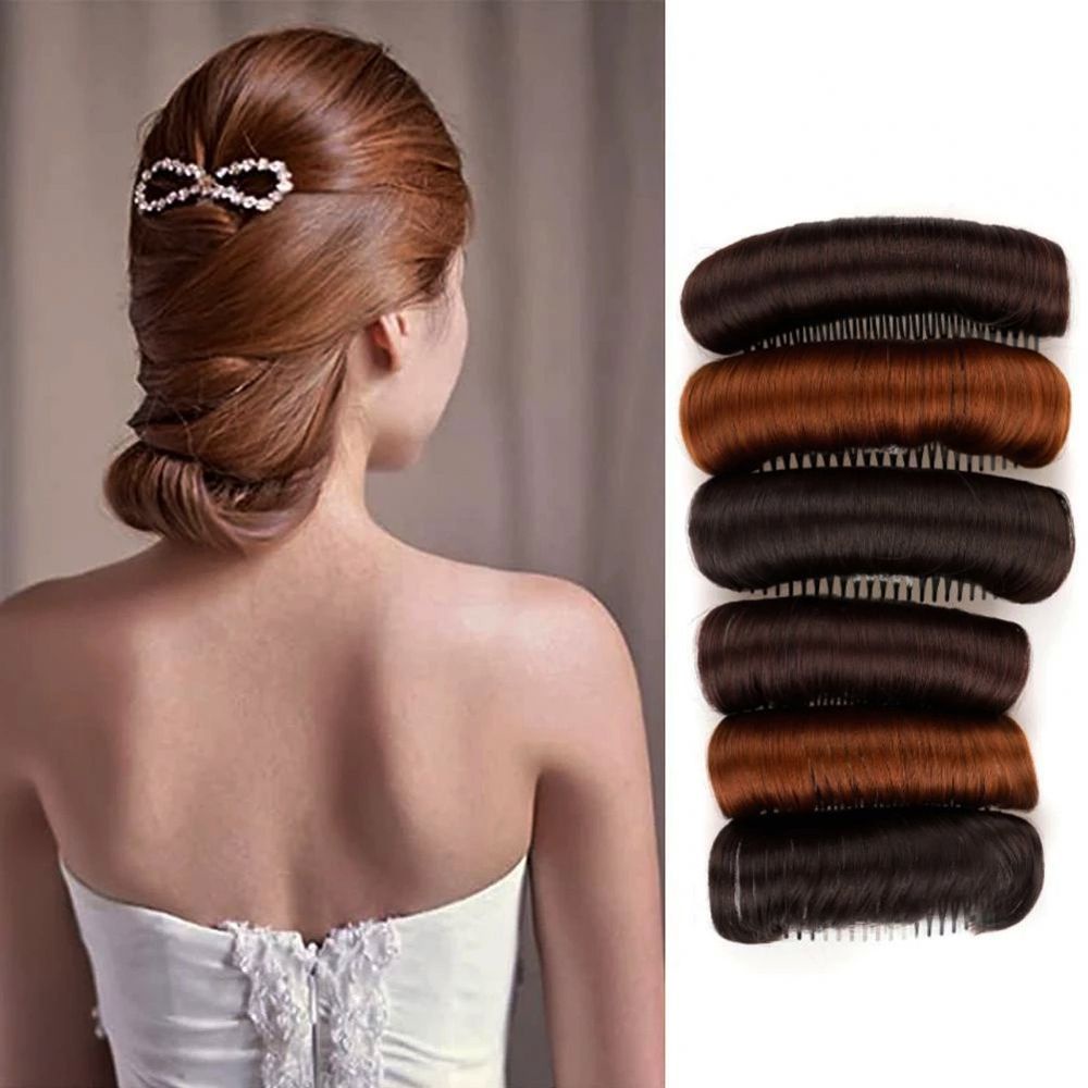 MXBEAUTY Black Fluffy Hair Pad Natural DIY Hair Extension Invisible Hair Bun Hairpin Women Synthetic hair Wig Cushion Princess Styling Tools Hair Combs False Hair Clip