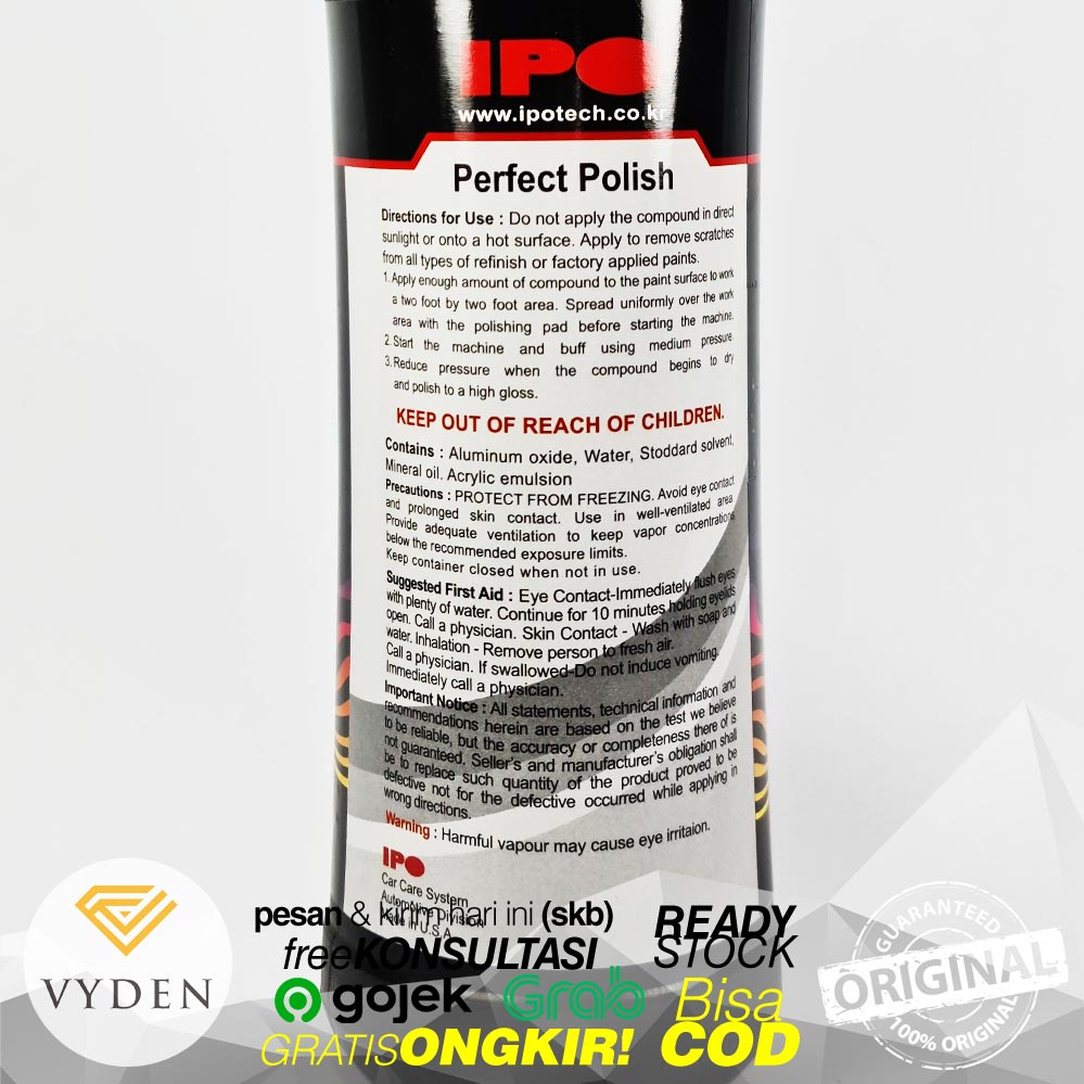 IPO PERFECT POLISH 250ml ECER Kompon Kasar Compound PN 7013 Baret Kusam Kerak Air Jamur MURAH