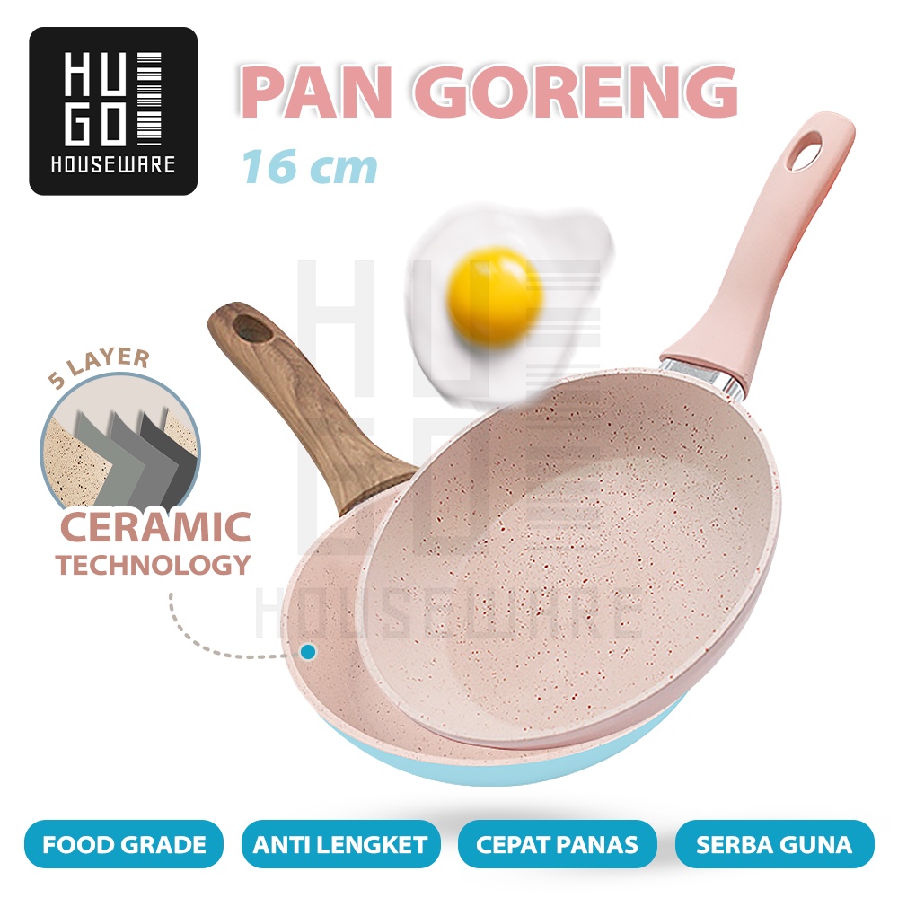 Frypan Penggorengan Frying Pan Anti Lengket Coating Granite HUGO