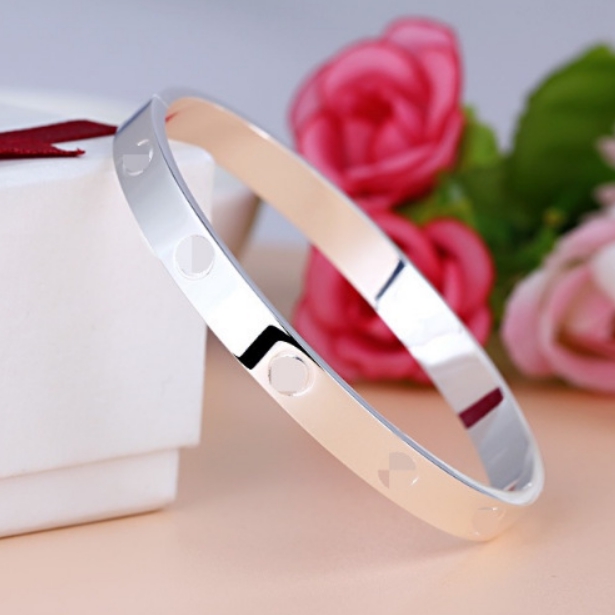 OSM - 434 Gelang Tangan Titanium Energi Magnetik Om Mani Padme Hum Untuk Wanita-434 Silver