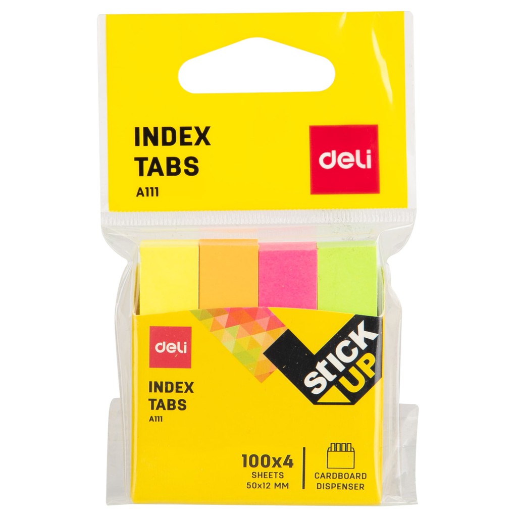 Deli Index Tab penanda warna cerah melekat kuat media yang ditempel tetap bersih 100sheet EA11102-5