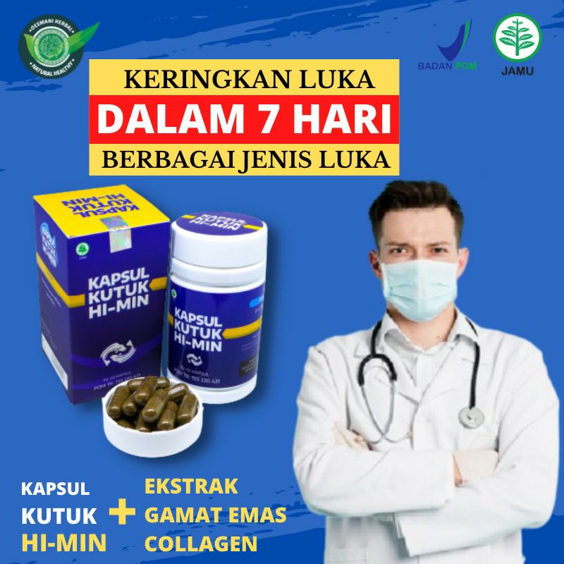 KAPSUL KUTUK HI-MIN EKSTRAK IKAN GABUS ALBUMIN OBAT PENGERING LUKA PASCA OPERASI HERBAL ALAMI (BK)