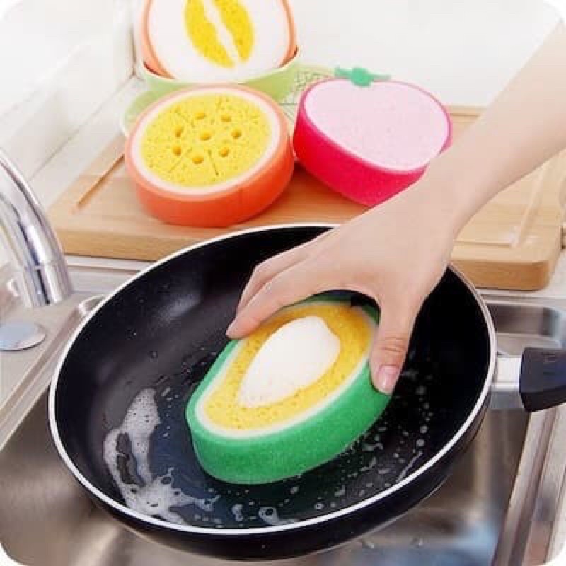 IMURA | Cuci Piring Dapur Model Buah Sponge Gelas Cangkir Sepon Mandi