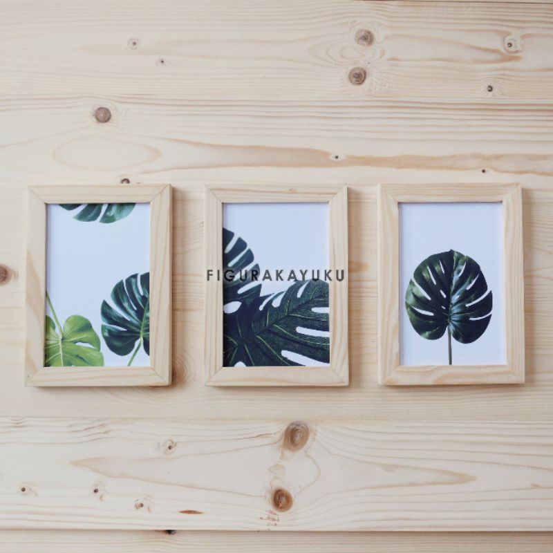 Pigura Kayu Figura 4R 10 x 15 Cm Frame Bingkai Foto Kaca Jati Belanda Hiasan Dinding