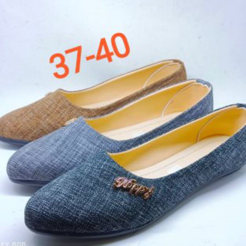 Monaka flatshoes wanita sepatu flat shoes wanita bahan kanvas KV01