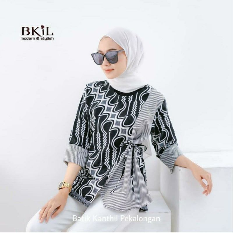 tey-17 Batik wanita ASJ SA HRB026 Kenongo Kemeja Tosca Pendek-Parang